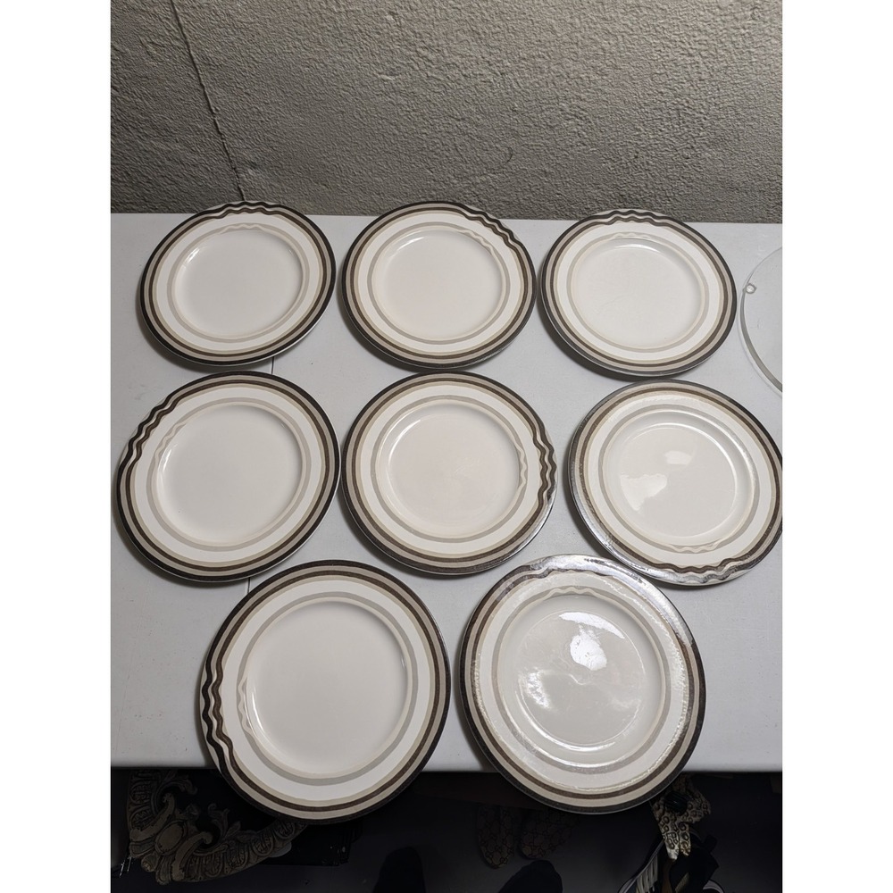 Sasaki Moderna Dinner Plates Retired Pattern 10.25 Inch Set Of‎ 8